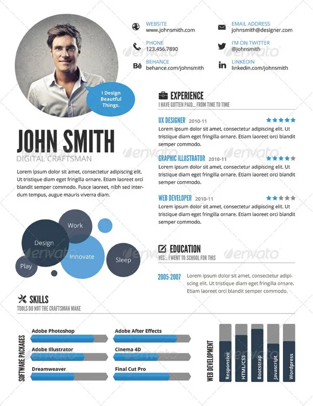 Özgeçmiş Bilgi Grafiği Örnekleri (Infographic Resume)