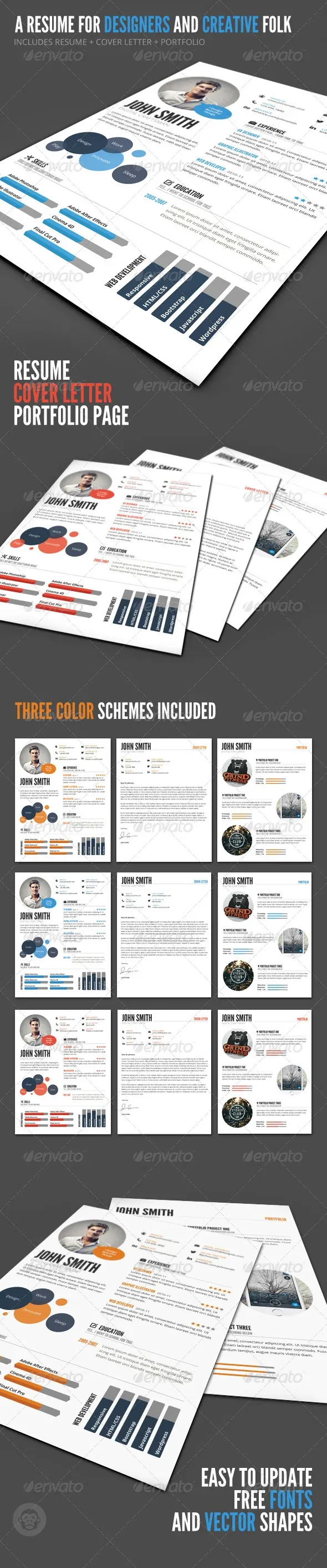 Detailed full-page infographic resume
