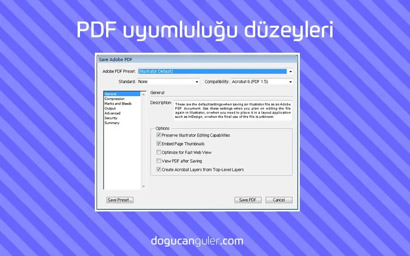 PDF uyumluluğu düzeyleri