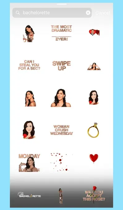 The Bachelorette dizisinin Giphy'deki markalı GIF'leri