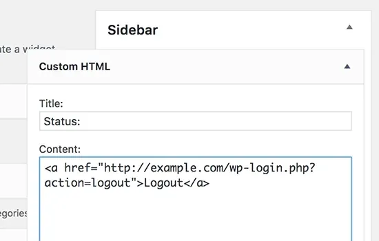 Çıkış HTML widget'ı