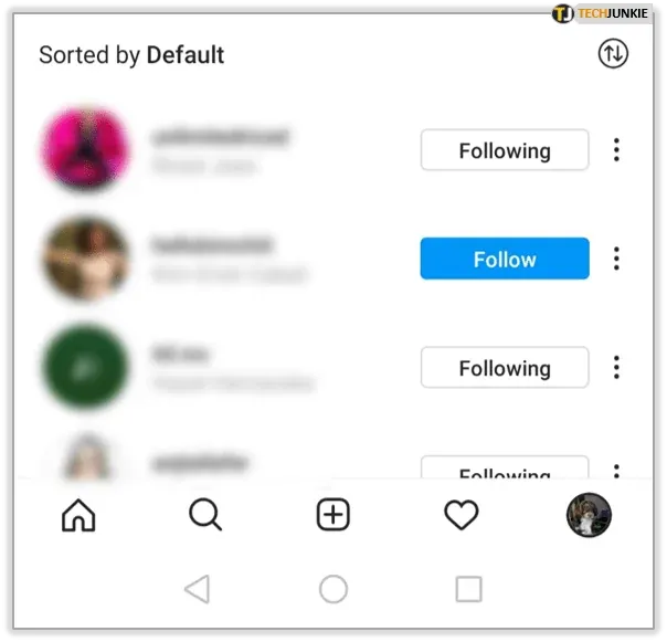 Instagram'da bir hesabı takipten çıkma işlemi