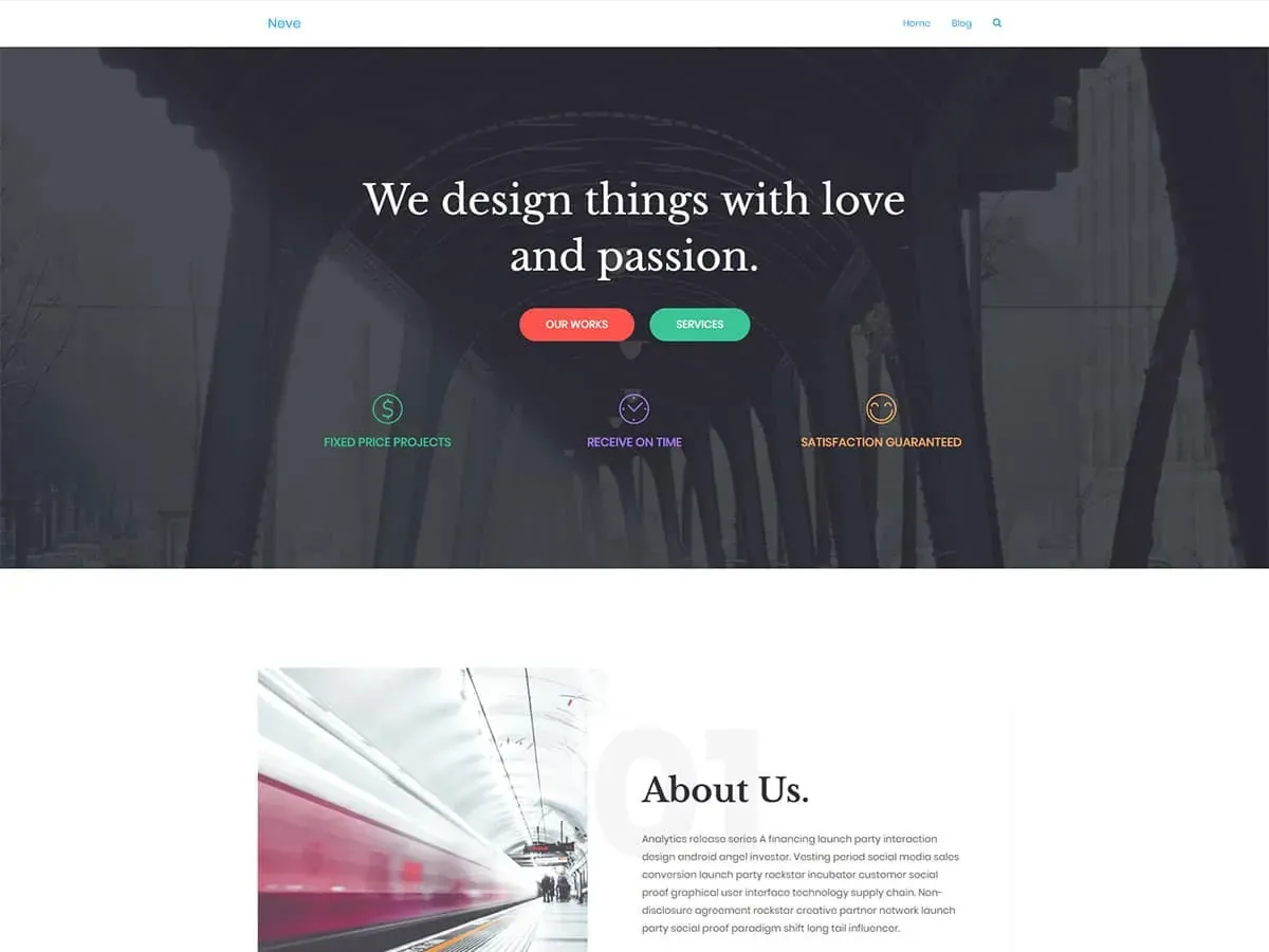 Neve modern and fast WordPress theme