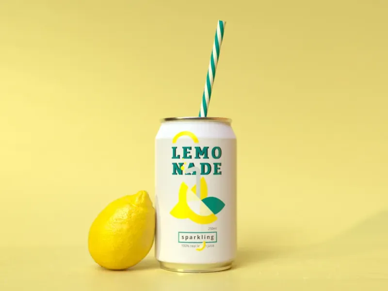 3D and realistic design used in lemonade advertisement