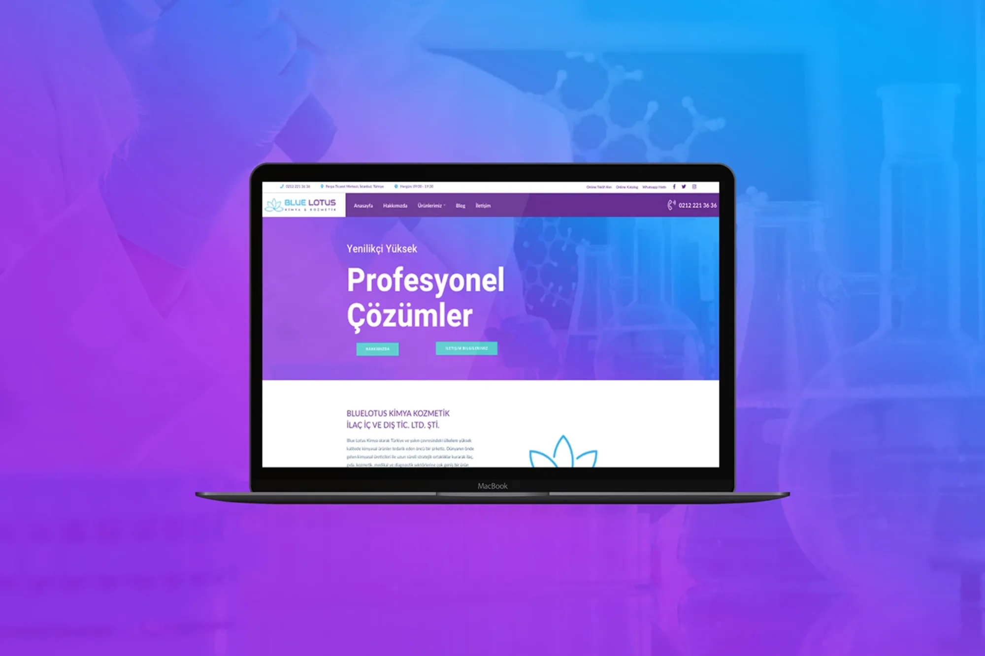 Blue Lotus - Chemistry Company - Web Design görsel 2