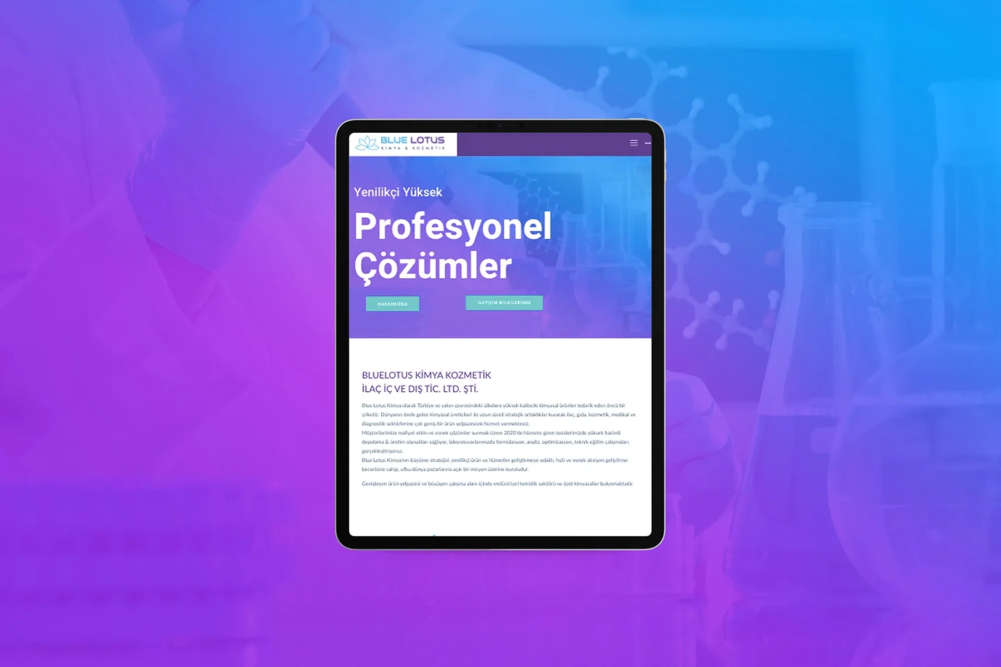 Blue Lotus - Chemistry Company - Web Design görsel 3