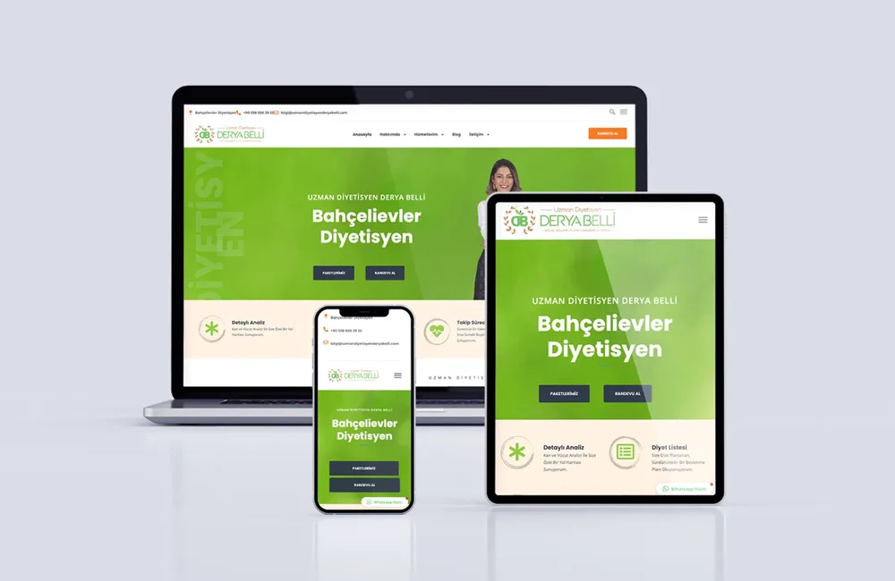 Dietitian Derya B. - Dietician Website Design