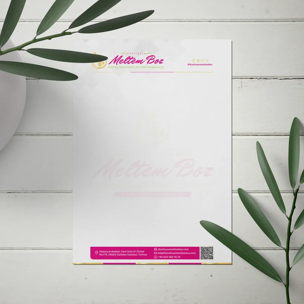 Letterhead Design - Dietitian Meltem B. image 2