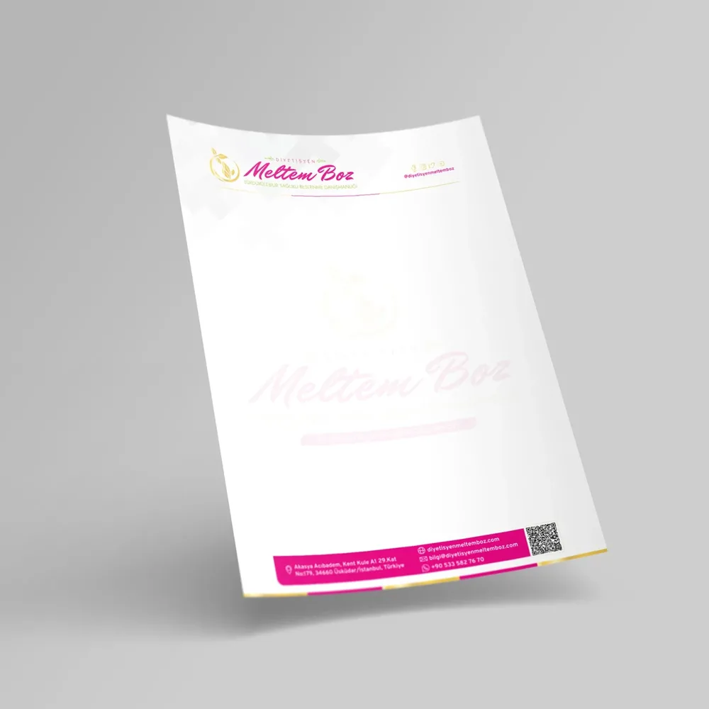 Letterhead Design - Dietitian Meltem B. image 3