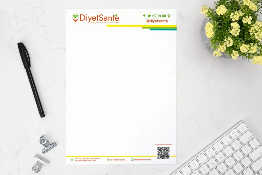 Letterhead Design - Diyetsante Nutrition Center image 1