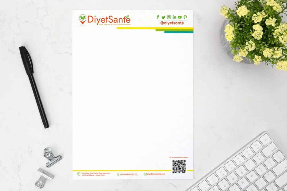Letterhead Design - Diyetsante Nutrition Center