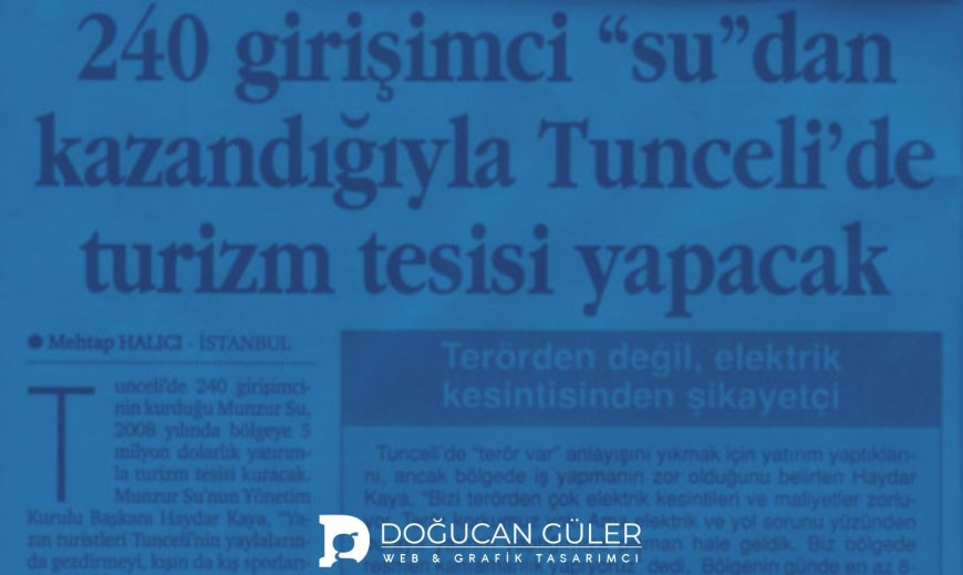 240 Girişimcinin Su Macerası munzur su