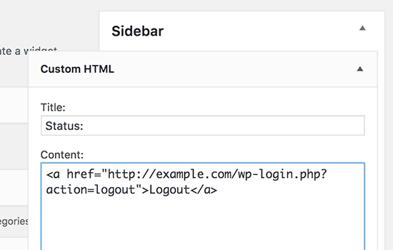 Çıkış HTML widget'ı