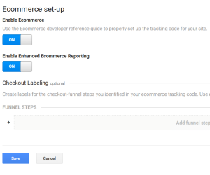 enable enhanced ecommerce reporting 1
